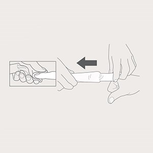 Step 1 of Tubinette finger stall application