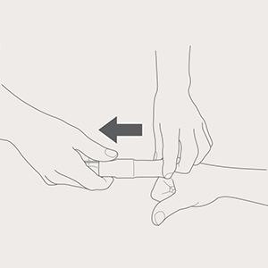 Step 2 of Tubinette application on single finger