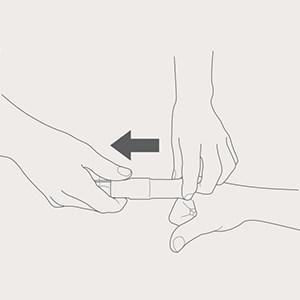 Step 2 of Tubinette application on single finger