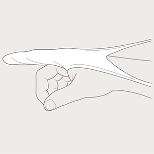 Step 3 of Tubinette finger stall application